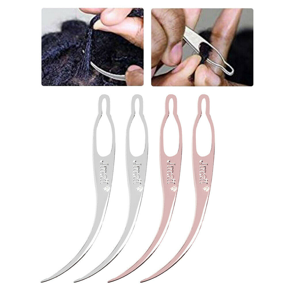 4x Easy Dreadlocks Crochet Needle Hair Braiding Wig Making Decor Tools 3in