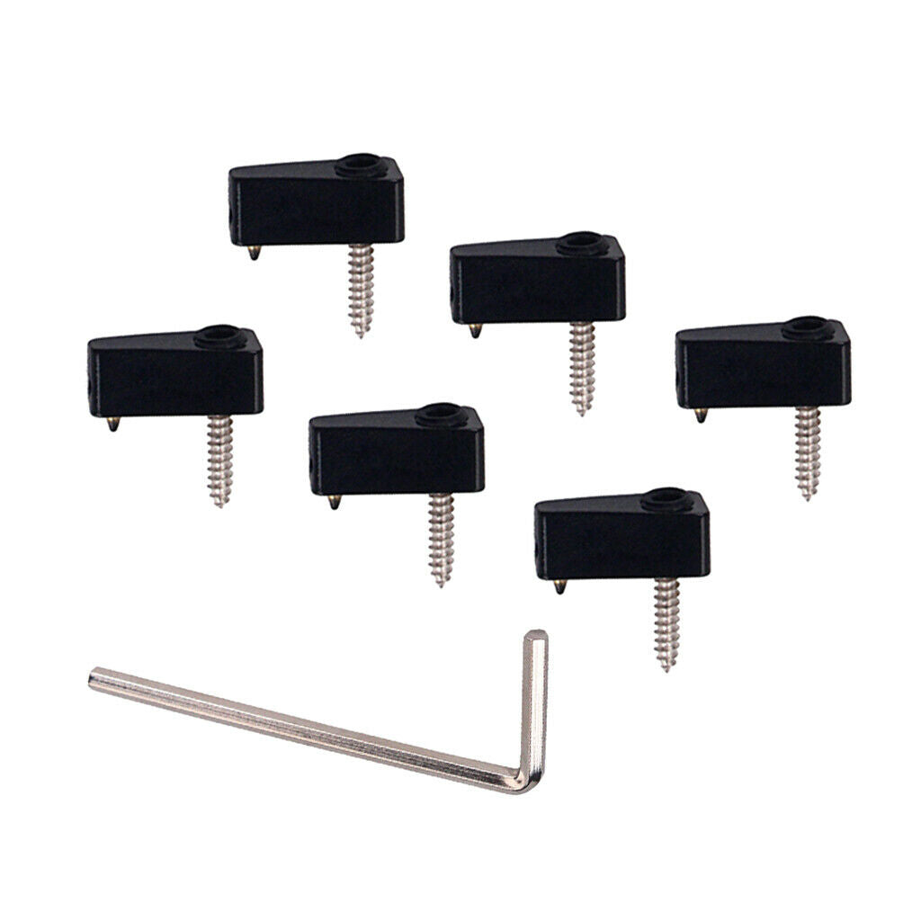 Electric Bass Guitar Headless String Nut Set With Wrench Screw Parts Black