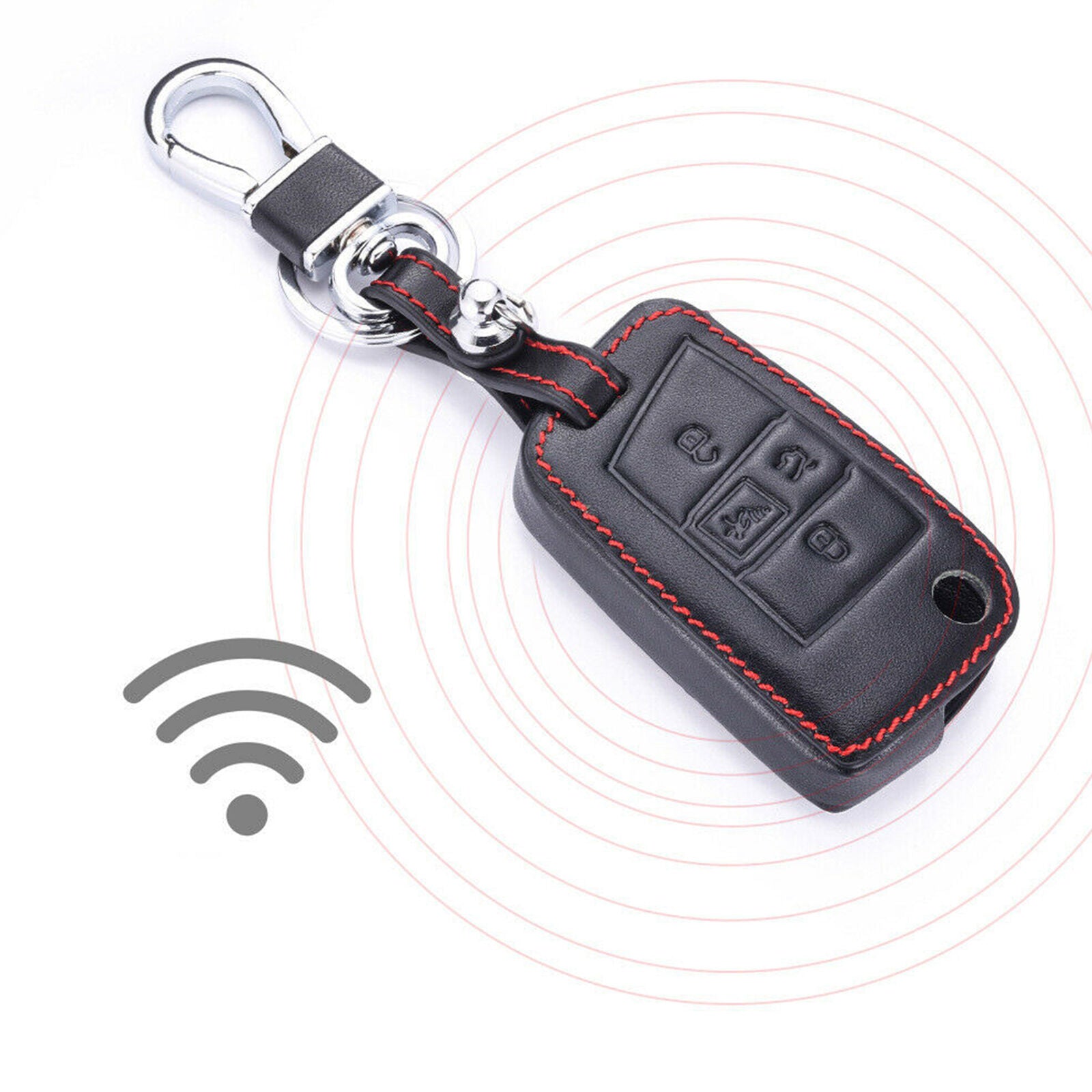 For VOLKSWAGEN VW Golf 4 Buttons Remote Key Fob Bag Holder Leather Cover Case