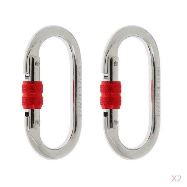 4 Pack Heavy Duty D-Ring Locking Carabiner, 25KN Large Carabiners Clip for