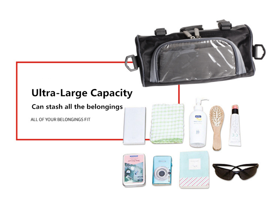 Motorcycle Ultra-large Capacity Handlebar Storage Bag Touch Screen Viewing