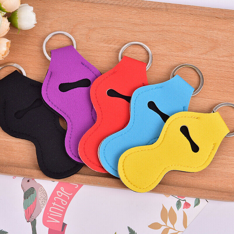 Neoprene Floral Waterproof Lipstick Chapstick Lip Balm Holder Bag Key ChwgBD