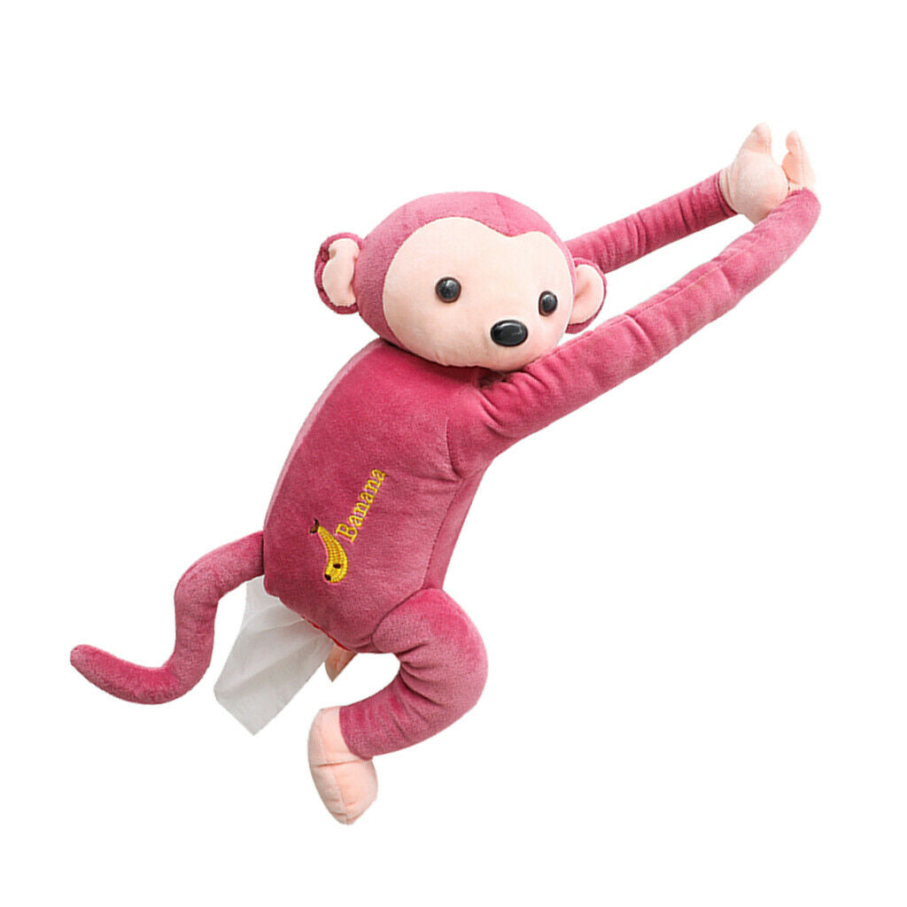 Plush Animal Cartoon Tissue Box Monkey Napkin Box Paper Holder Cover Home/Car