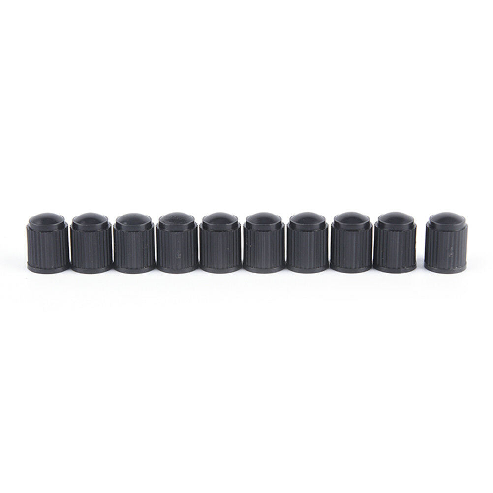 100pcs Black Plastic Dust valve caps bike car wheel tyre air valve stem caps _DD