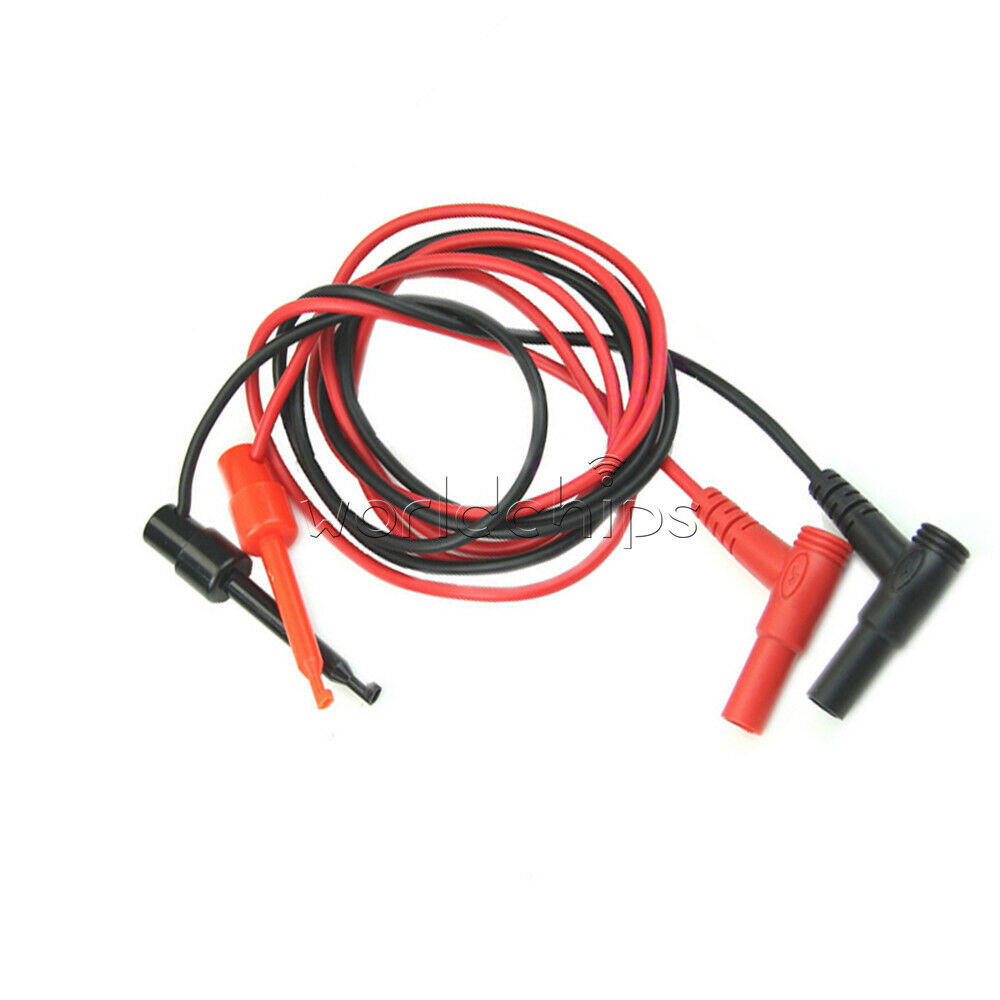 1Pair Banana Plug To Test Hook Clip Probe Cable Fr Multimeter Test Equipment