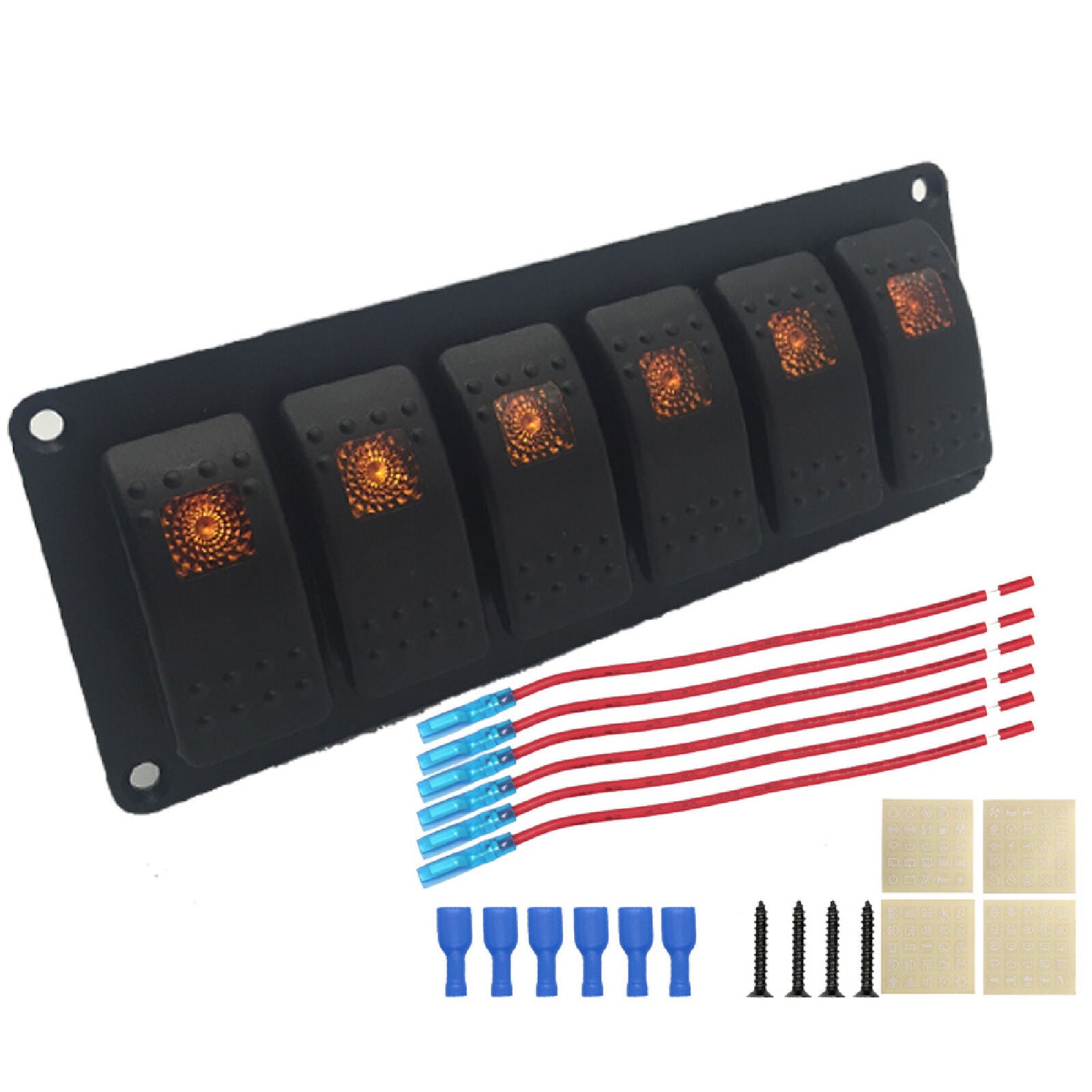 Blue Light Toggle Switch Panel Anti-scratch Easy Installation Sturdy Exquisite f