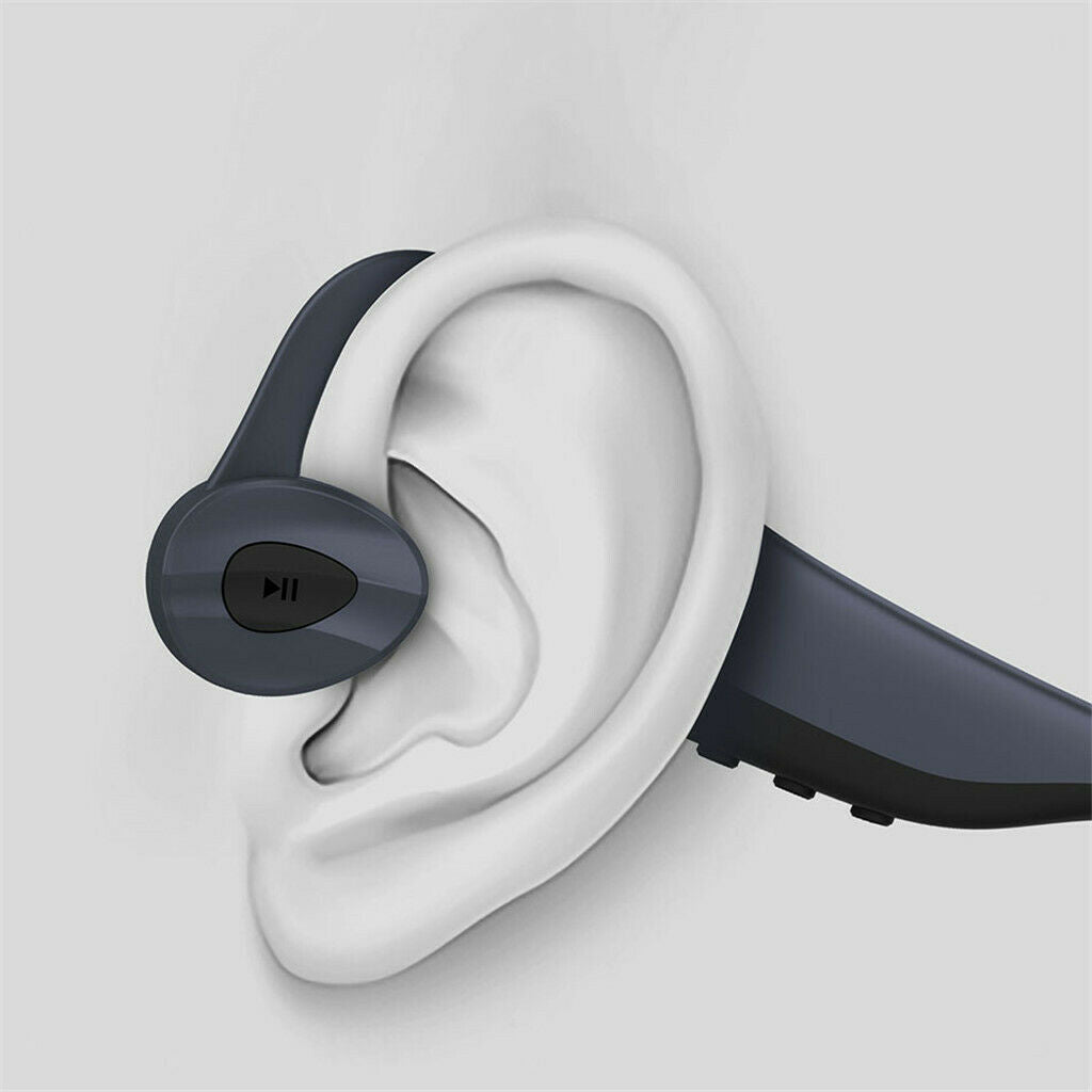 Wireless Bluetooth Sweatproof Bone Conduction Earphone Earbuds Mic Gray