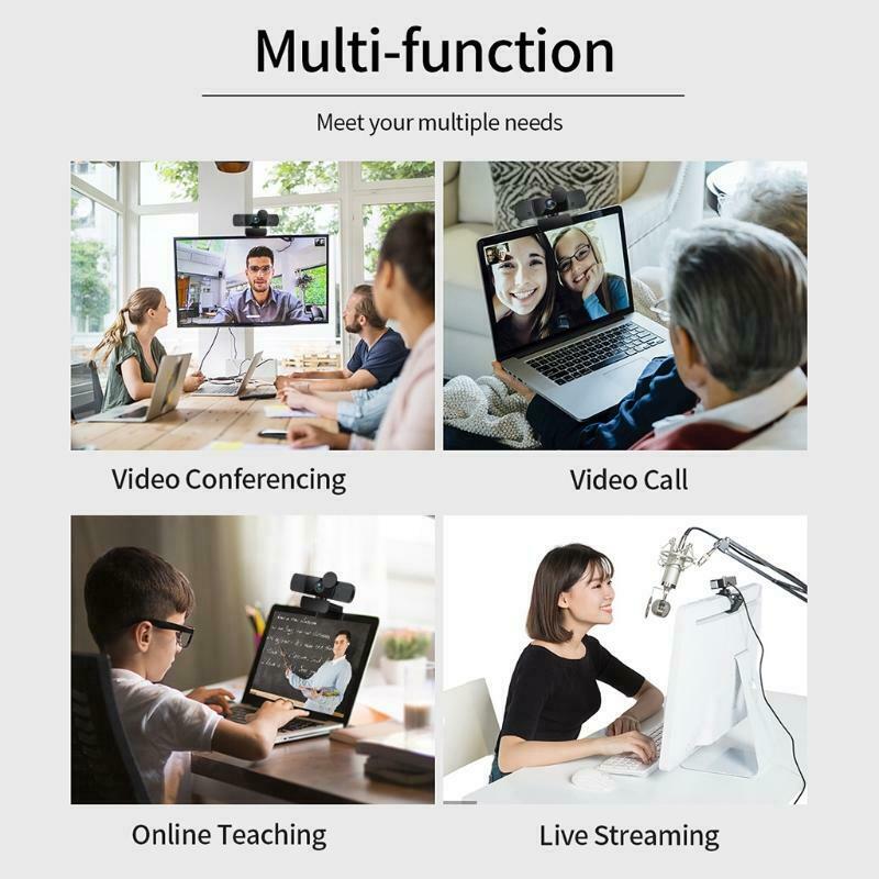 1080p Autofocus Webcam Web Camera w/Mic Plug&play for Computer Laptop Desktop
