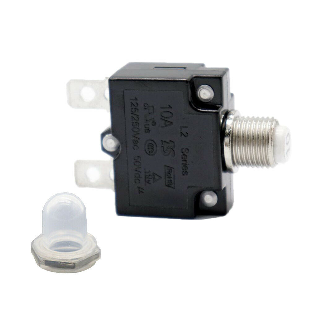 2Pieces 10Amp Circuit Breaker Manual Reset Thermal Overload Switch Fuse