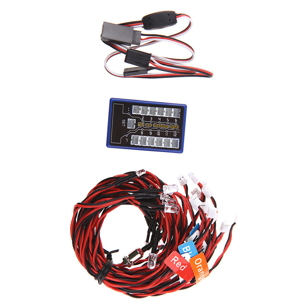 12 LED 4 Colors Lighting Kit for RC Cars Trucks 1/10th Scale   Parts