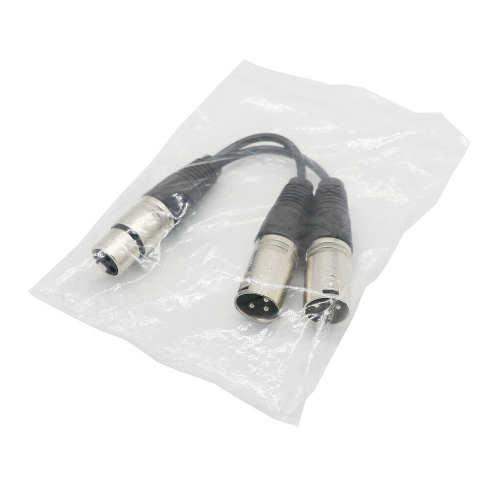 2 Pieces XLR Female to 2 Male Pro Audio Microphone Cable Splitter Cord