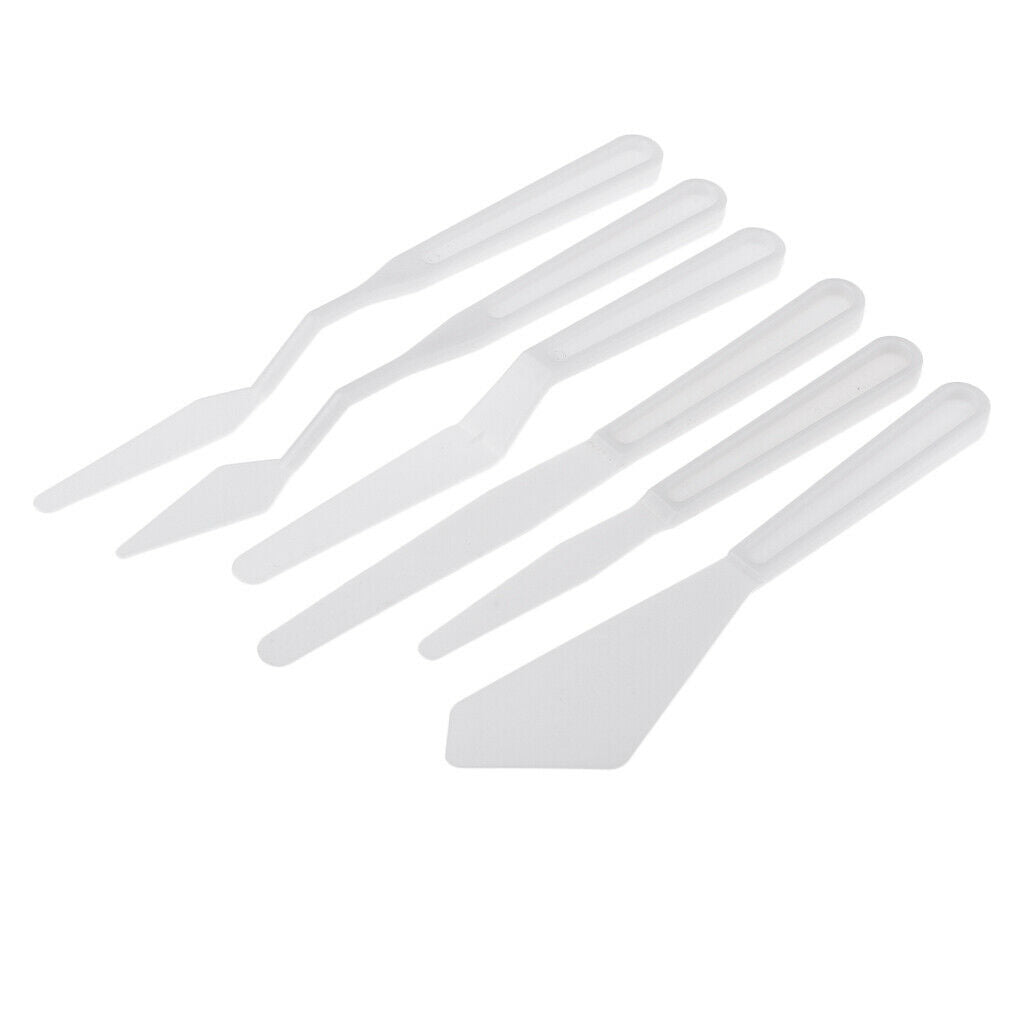 6pcs Plastic Acrylic Oil Painting Palette Tool Spatula Paints Mixing Tools
