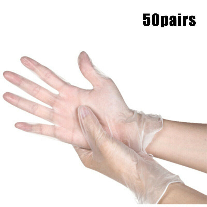 50 Pairs Of Household Disposable PVC Waterproof Gloves Oil-Proof And Transparent