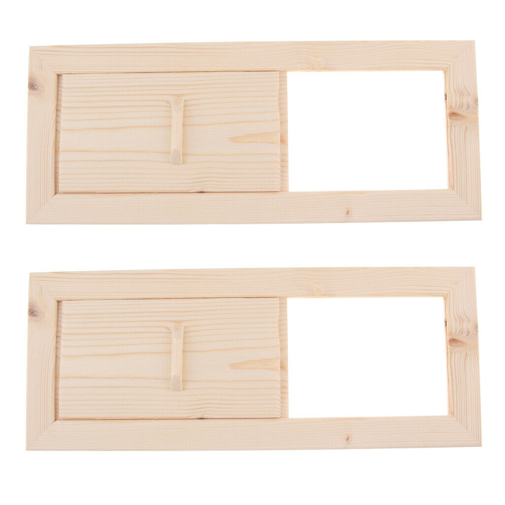 2 x Wood Sauna Air Vent Panel Adjustable Ventilation Louvers Spa Air Vent Grille