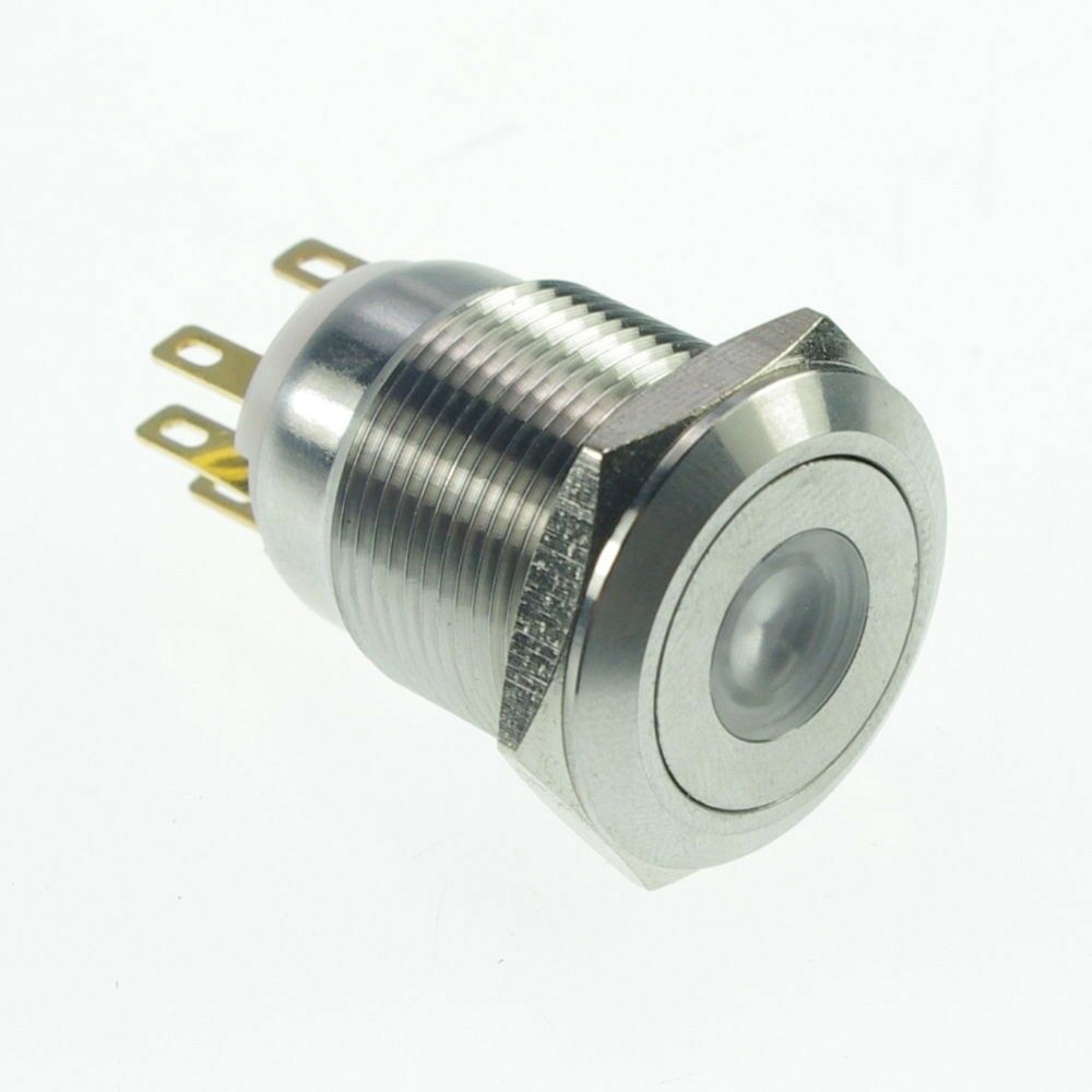 19mm Stainless Steel Dot illuminated Momentory Push Button Switch  1NO 1NC