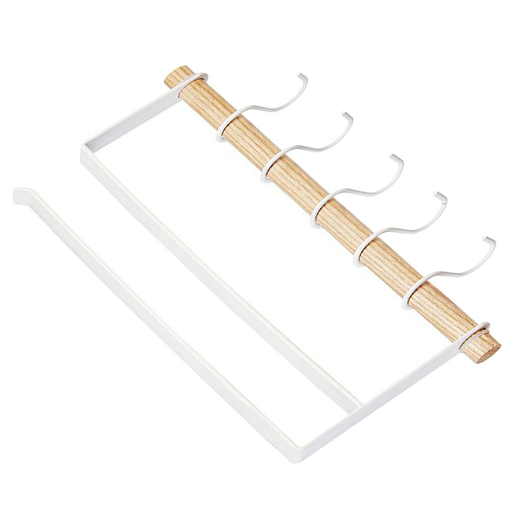 5 Hook Kitchen Under Shelf Cabinet Rack Mug Cup Holder Wardrobe Storage Hook