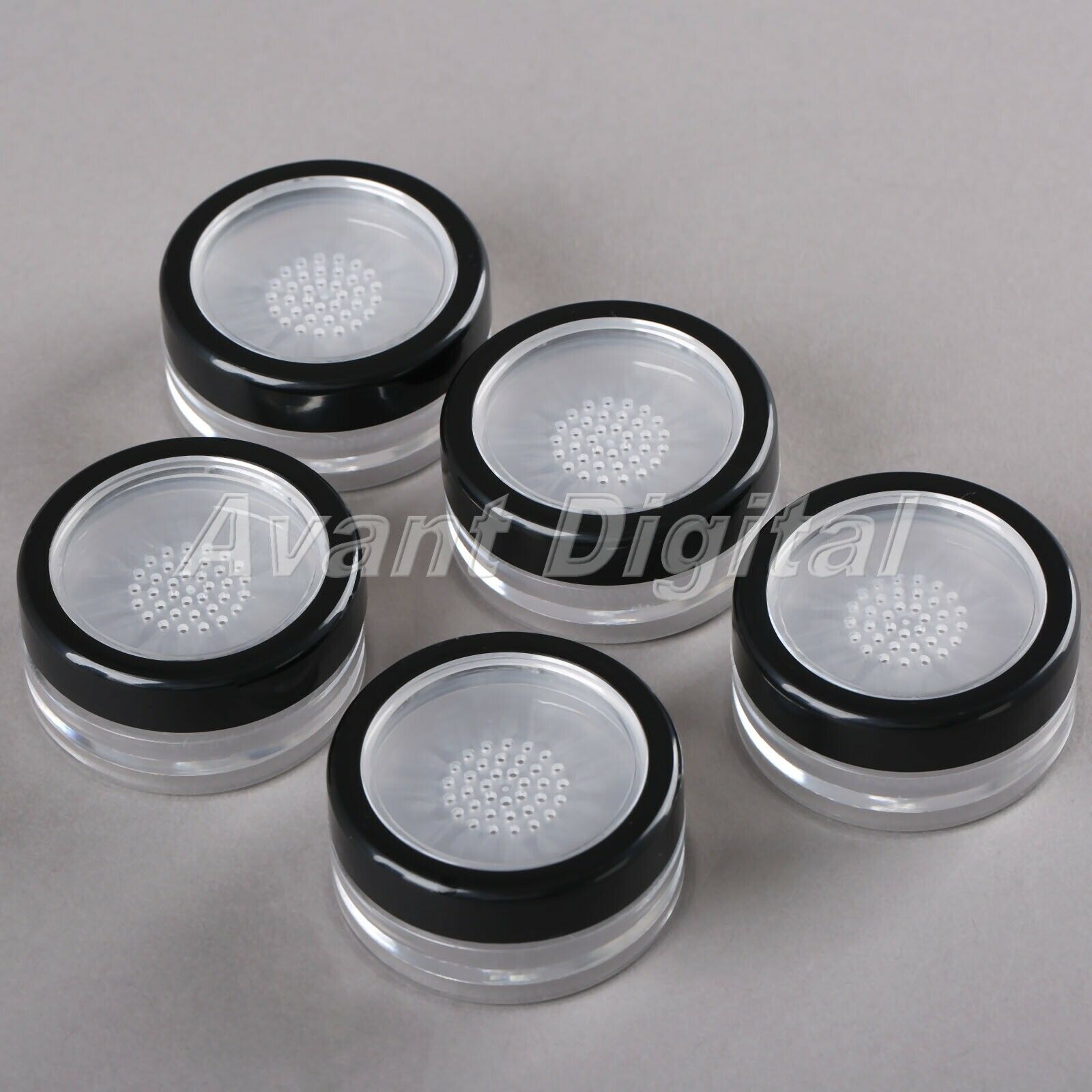 5pcs 10ml Plastic Nail Art Mini Powder Bottle Empty Cosmetic Jar Beauty Tool Set