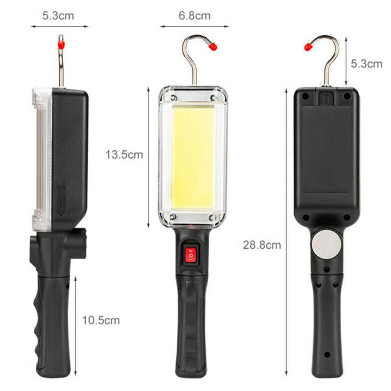 USB Rechargeable COB LED   Flashlight Work Light Magnetic Camping Lamp Torch