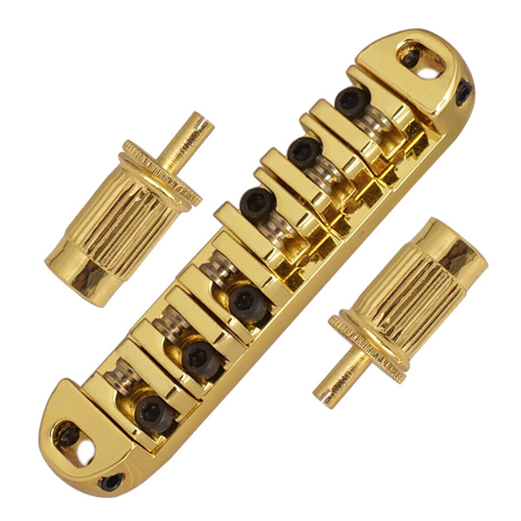 Electric Guitar Roller Saddle Bridge Set Stop Bar For Les Paul