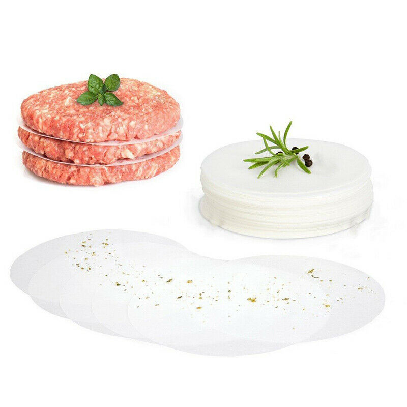 500Pcs Hamburger Discs Wax Papers Non Stick BBQ Paper Beef Burger Discs 4.5" HN