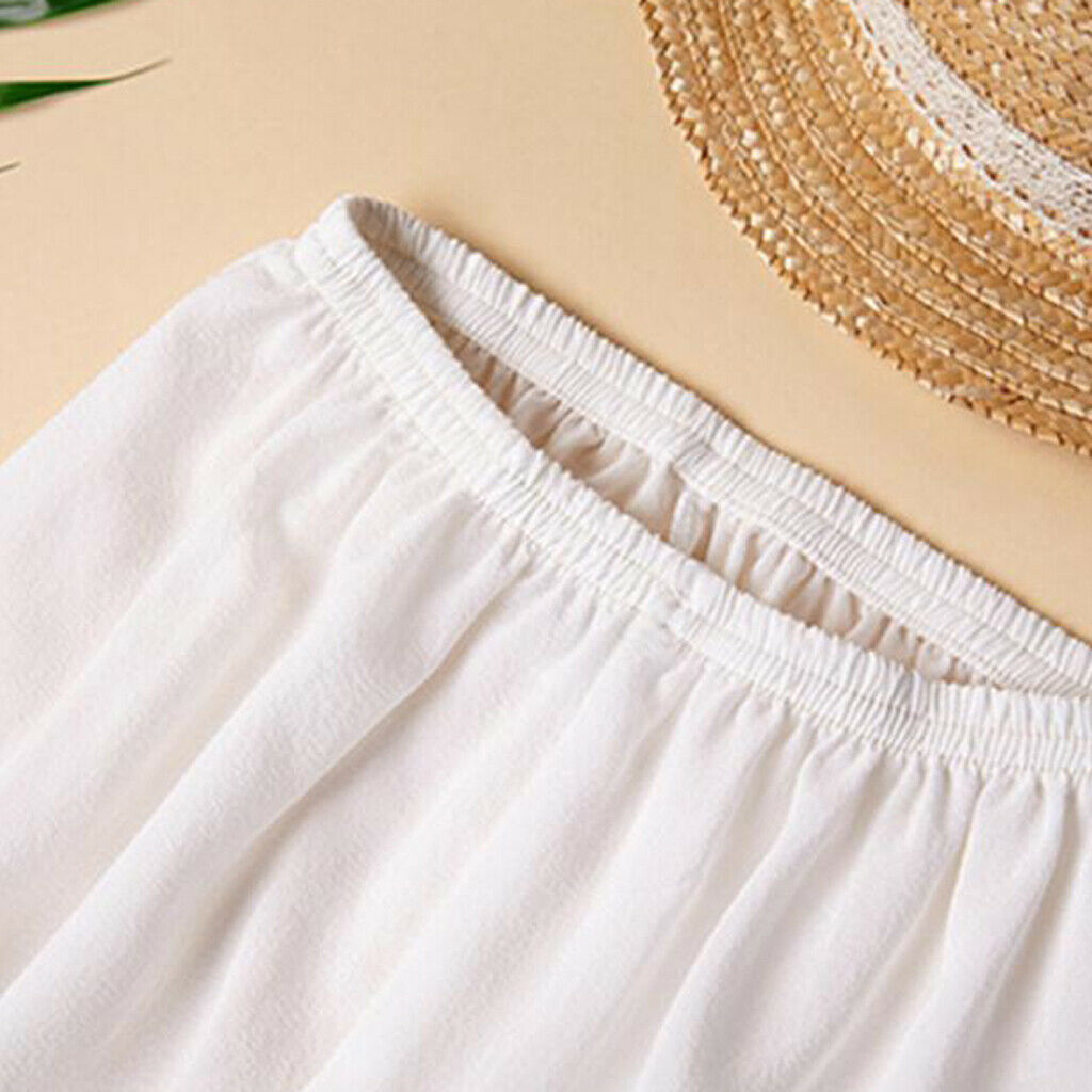 Kids Lightweight Breathable Leisure Pants Summer Silk Trousers - White