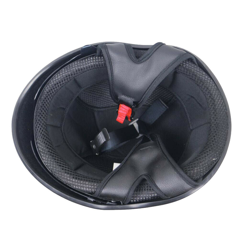Matte Black Motorcycle Open Face Half Helmet DOT Drop Down Sun Visor  M Safe