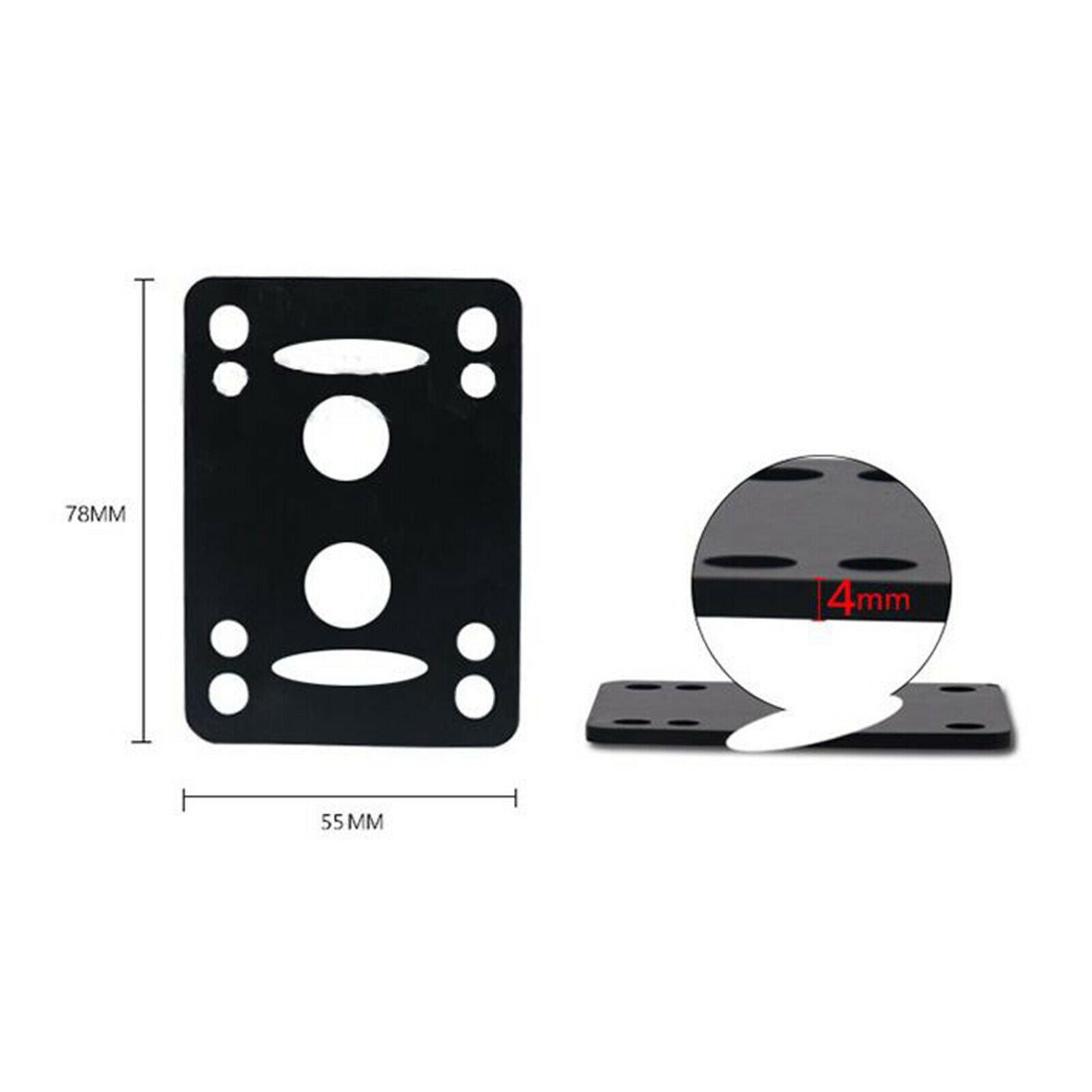 2Pieces Skateboard Flat Shock Pads Rubber Risers Cruiser Wheel Accessory