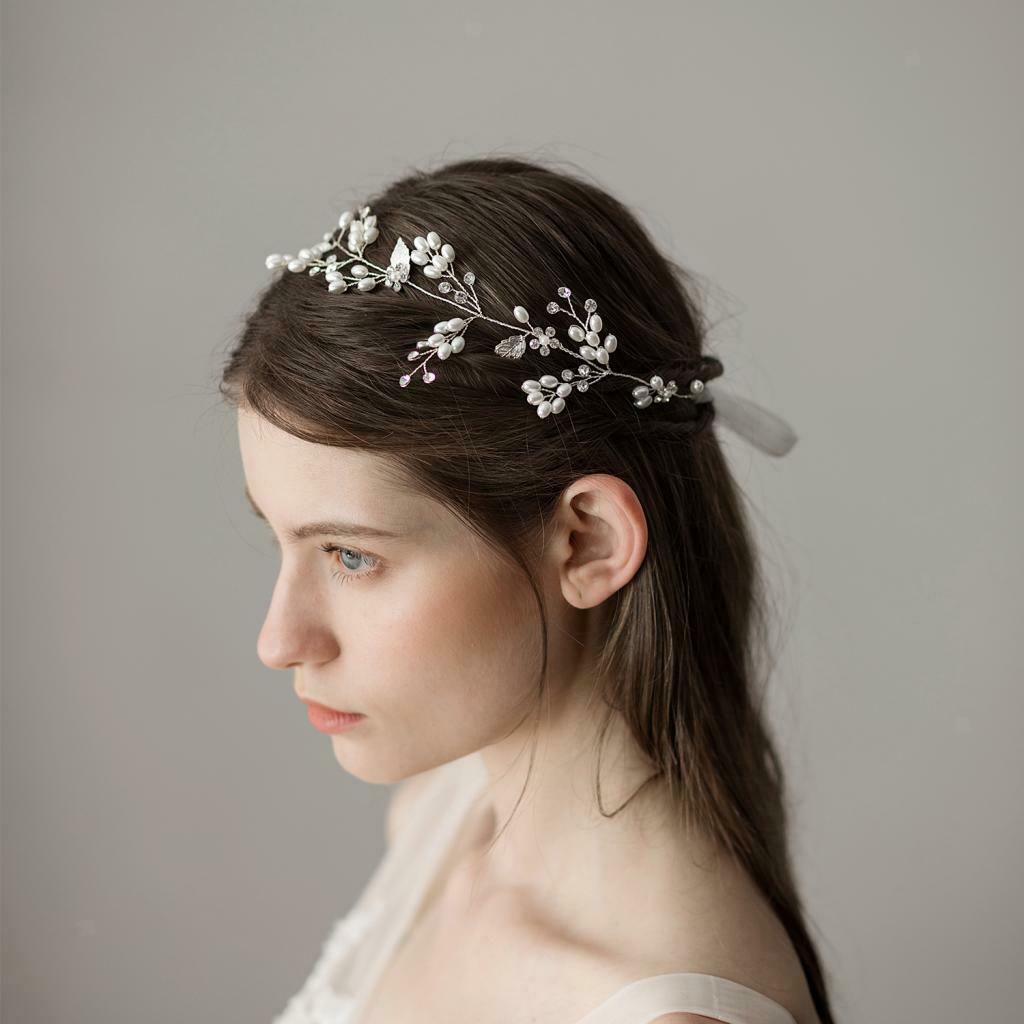 Delicate Wedding Pearls Flower Crystal Headband Wedding Jewelry Gifts