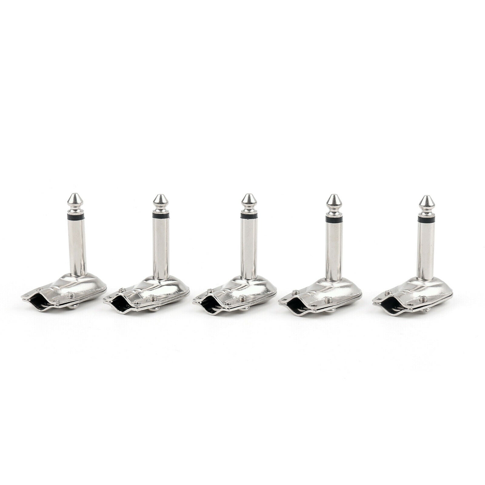 5 Pcs Lot Right Angle Jack Plug Connectors Mono 6.3mm Pancake 1/4 Inch Plug