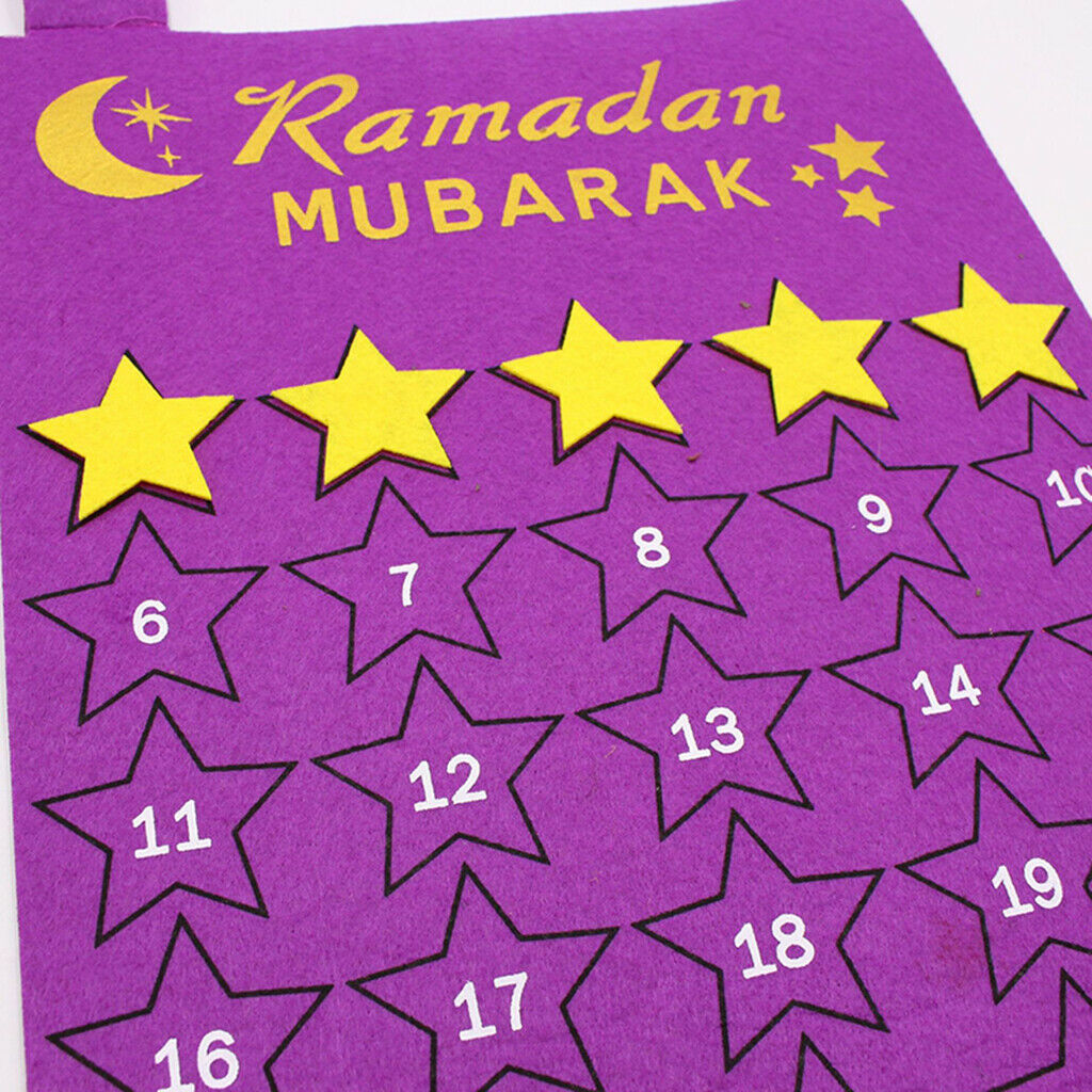 Eid Mubarak Advent Calendar Ramadan Decoration Supplies Gift Purple