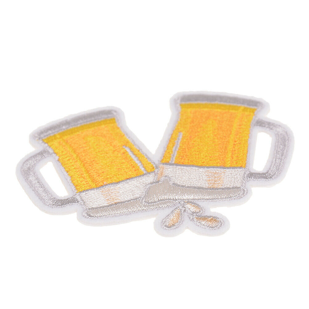 diy embroidery beer badge iron on patch for clothes stickers fabr.l8