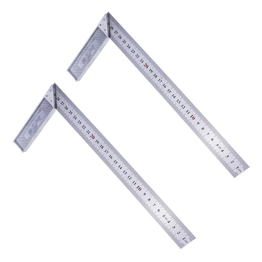 2x 90 Degree Square Steel L Angle Ruler For Tool