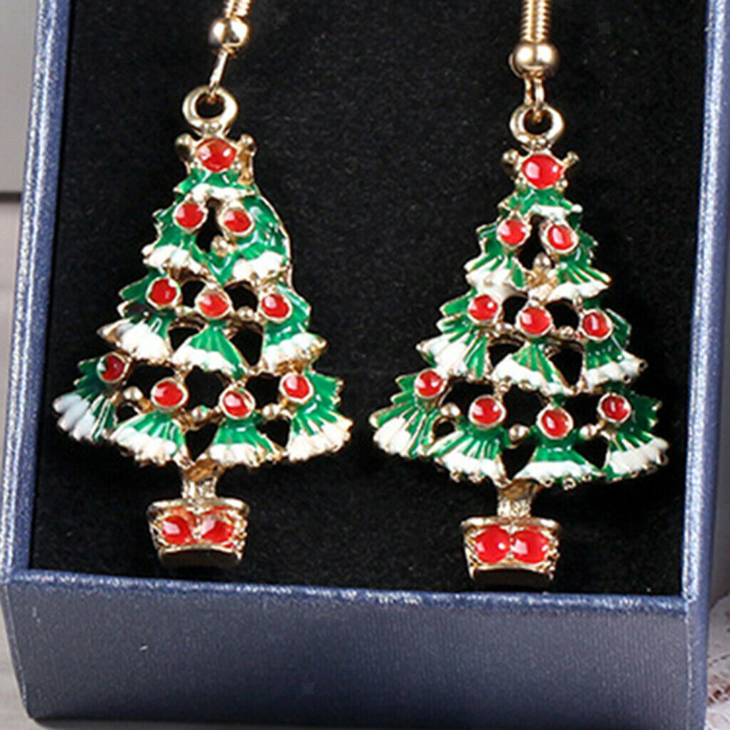 2 Pair Alloy Colorful Christmas Theme Fashion Hook Earrings Christmas Jewel