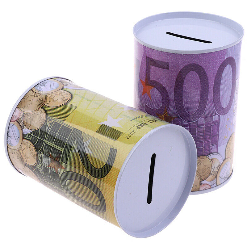 1pc Euro Dollar Money Box Safe Cylinder Piggy Bank Banks For Coins Deposi.l8