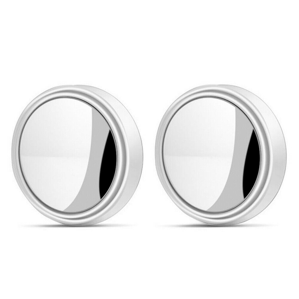 1 Pair Universal 360° Wide Angle Adjustable Reversing Rearview Mirror White Edge