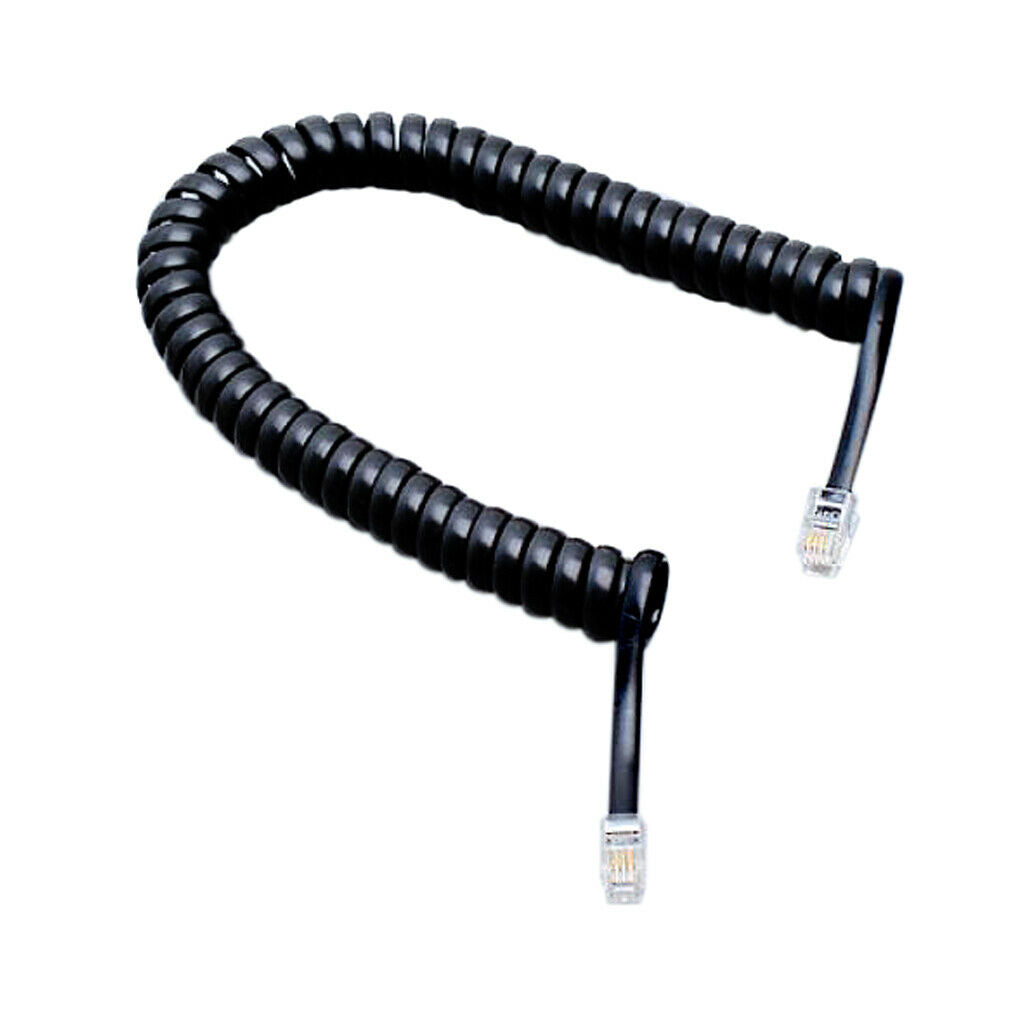 Black Home Use Telephone Extension Lead Line Cable RJ11 Headset Cord 2m New
