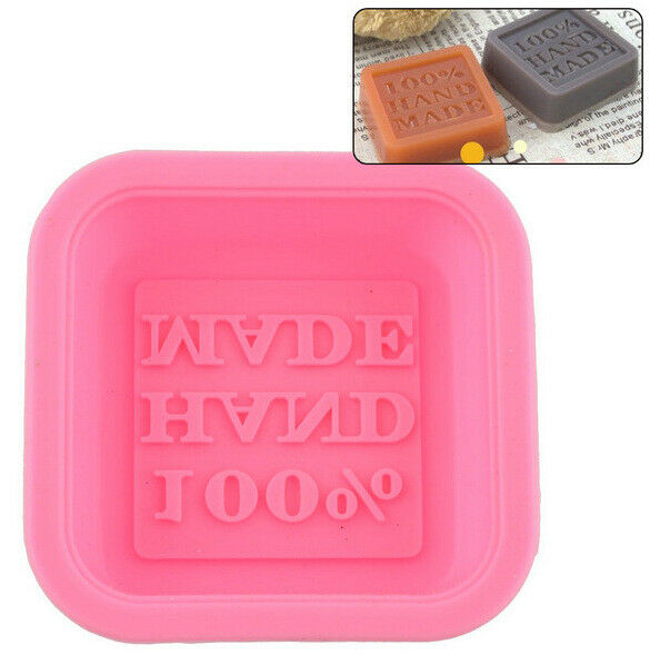 Pink Silicone Rectangle Soap Mould Homemade DIY Cake Making Mold Craft