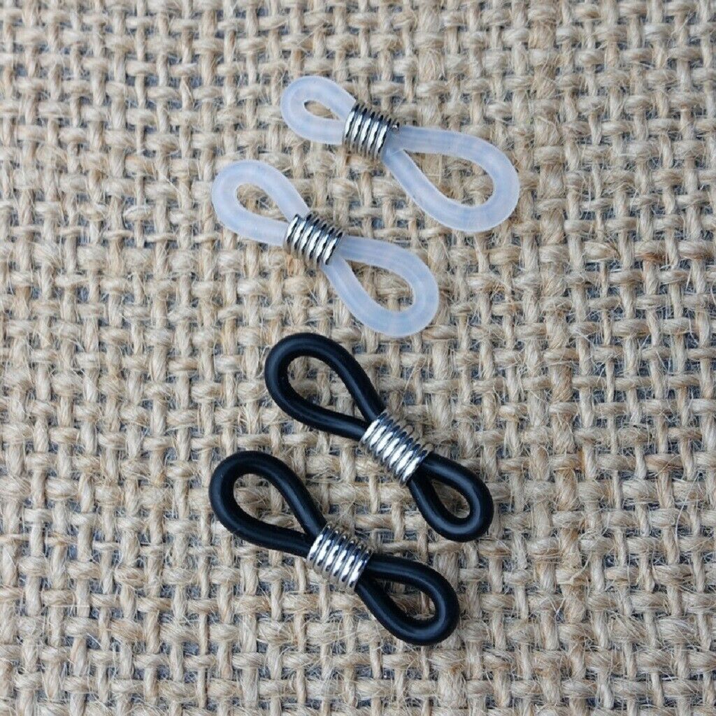 20Pcs Anti-slip Eyeglass Chain Necklace Chain Rubber Metal Ends Retainers
