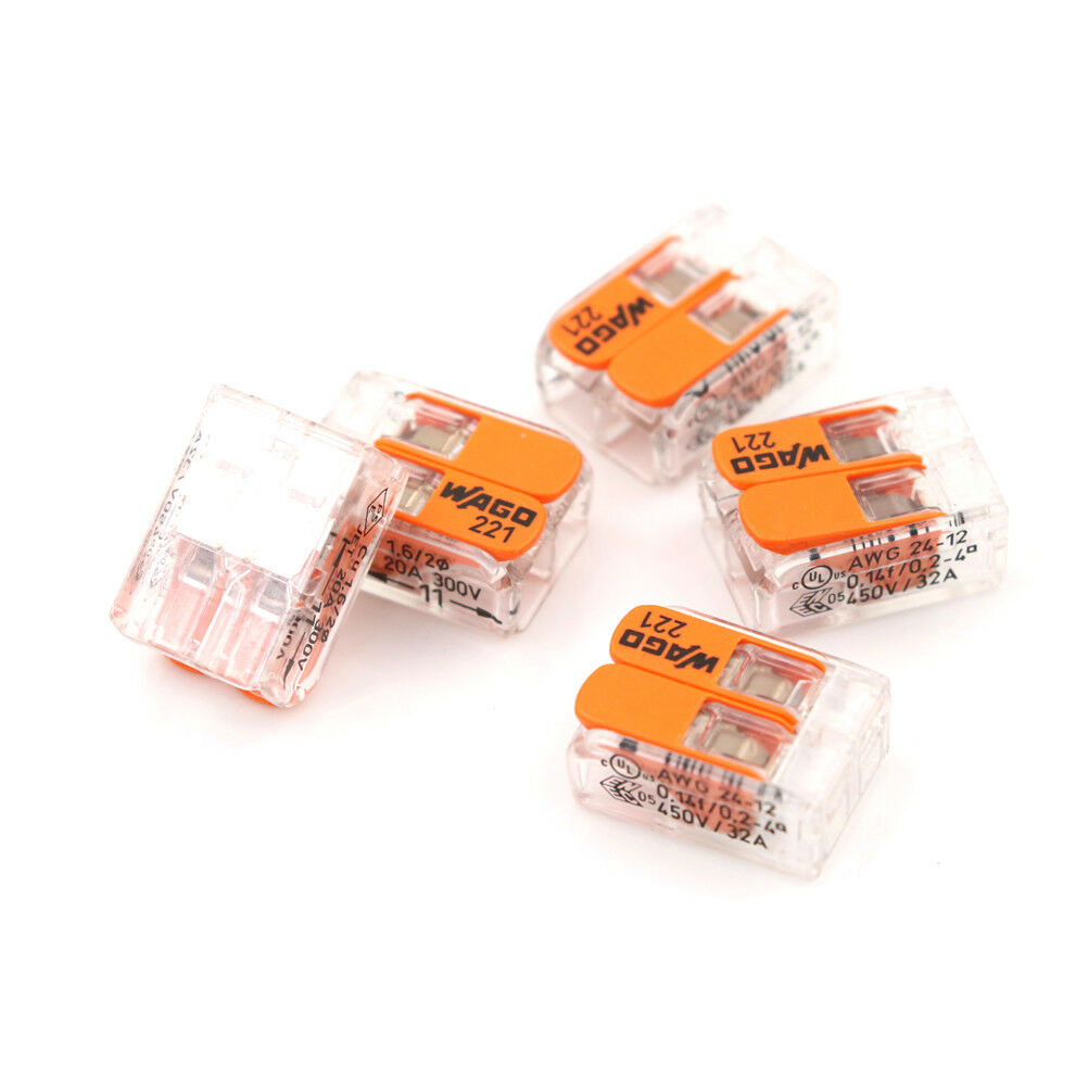 5XSale Wago 221-412  2 Conductor Compact Connector 10 PK Copper WireJC.l8