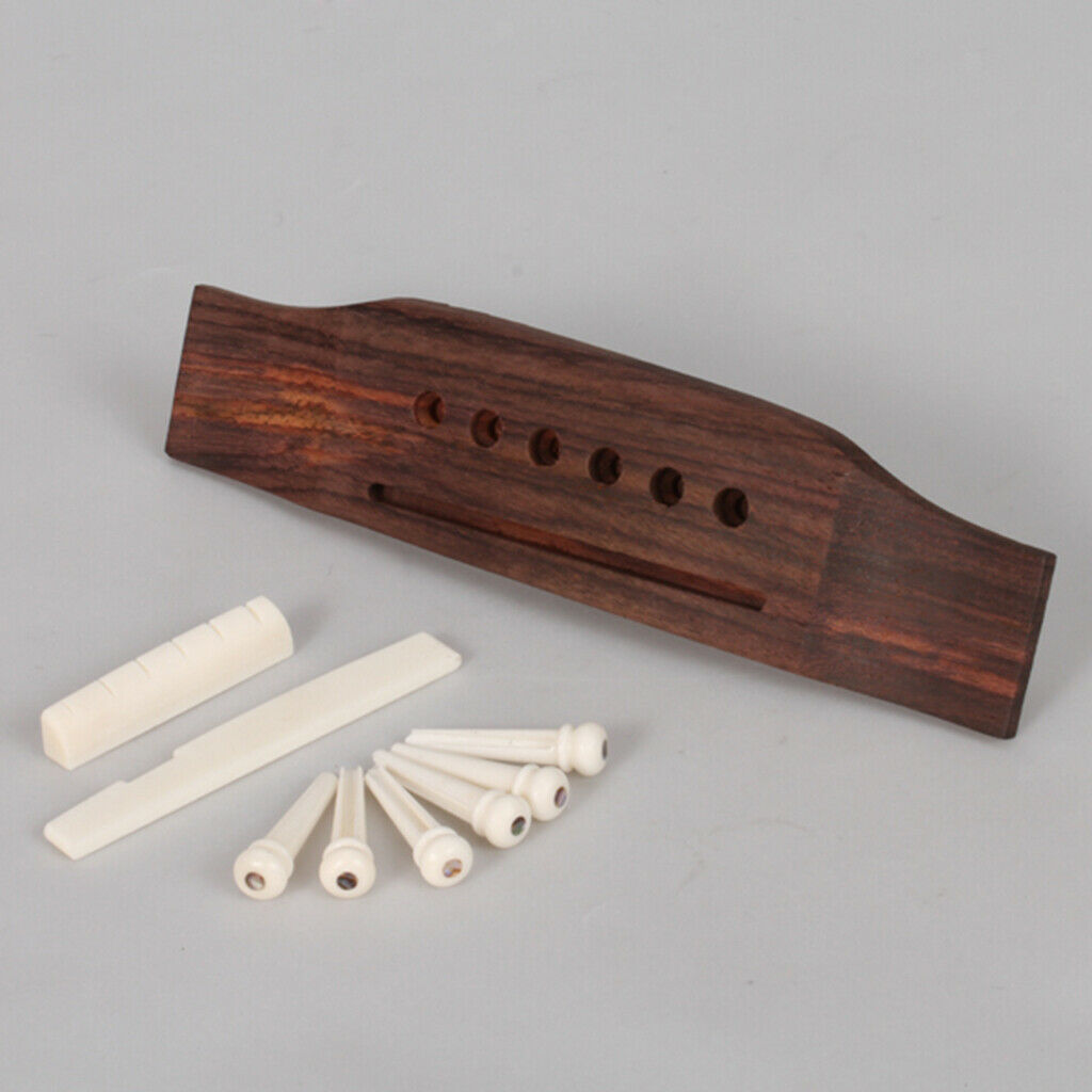 Acoustic Guitar Rosewood Bridge Bone Saddle Nut Pin Endpin 6-String Guitar Parts