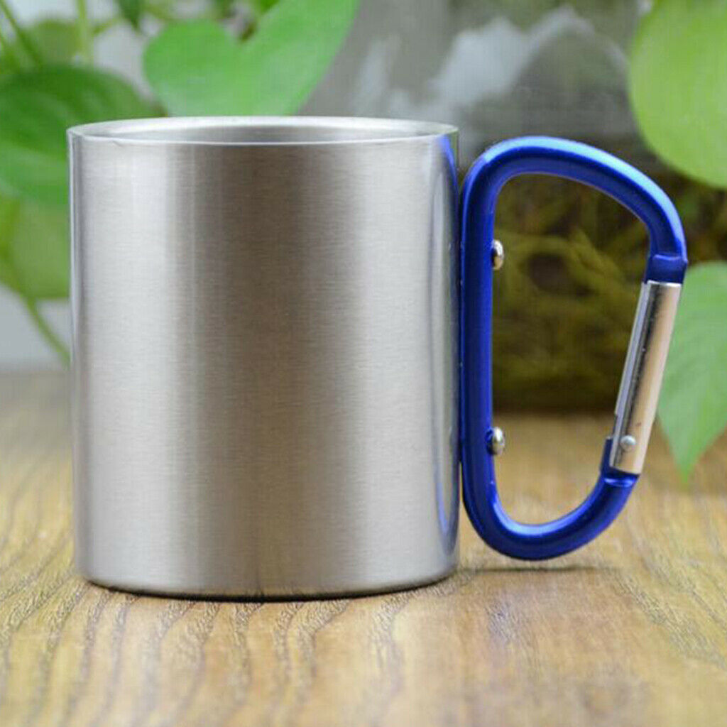 2pcs Healthy BPA Free Camping Portable Mugs Coffee Beer Cups Green&Blue 10oz