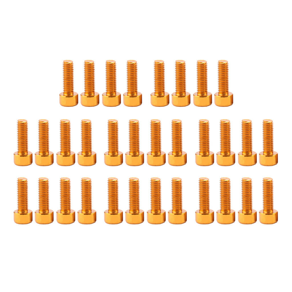 40x Bike Water Bottle Cage Holder Bolts Hex Socket Screws Durable Yellow
