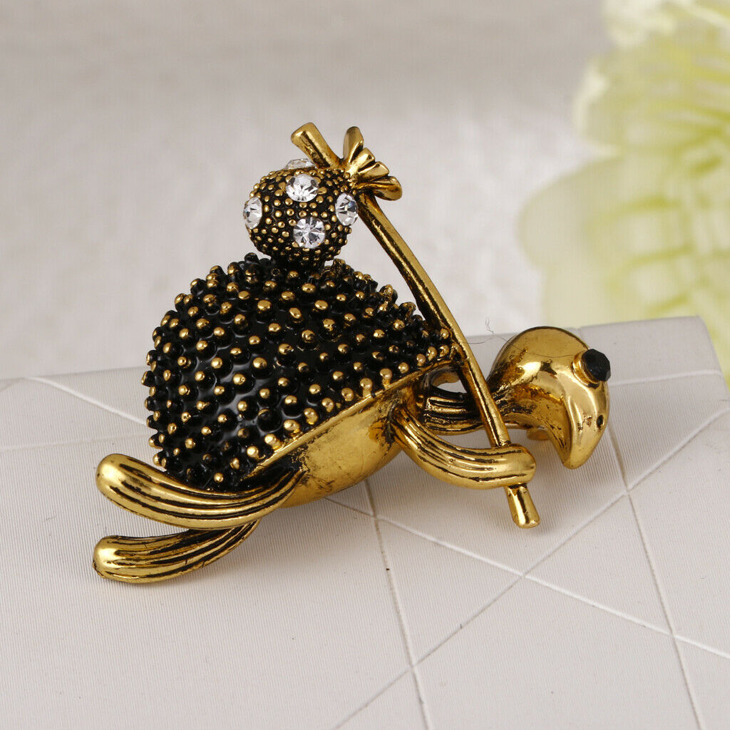 Shiny Rhinestone Turtle Brooch Pin Unisex Corsage Clips Collar Tips Pendant