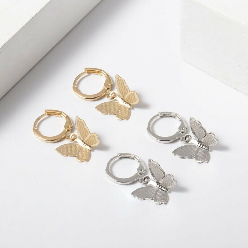 4X(Small Frosted Butterfly Ears Female Super Fairy Temperament Girlish Style F3)