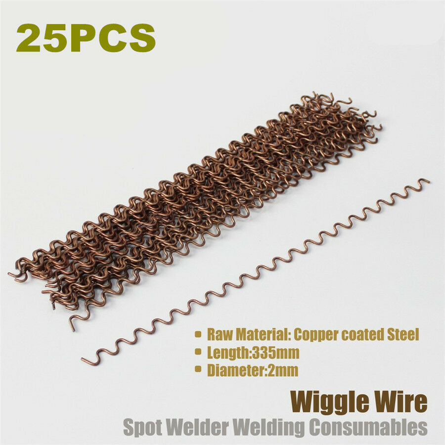 25Pcs Wiggle Wire Wave 2mm Spot Welding Auto Car Body Bumper Dent Repair Tool