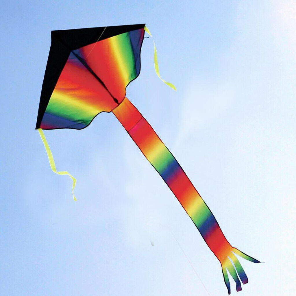 Big Rainbow Kites For Kids Outdoor Games Activities Summer Park Fun Flight Toys