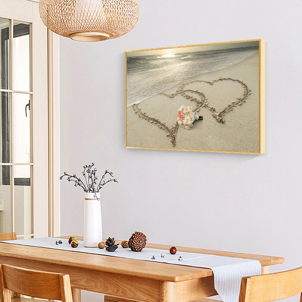 5D Diamond Painting Drawing Art Full Round Drill Picture DIY Beach Love Kit @