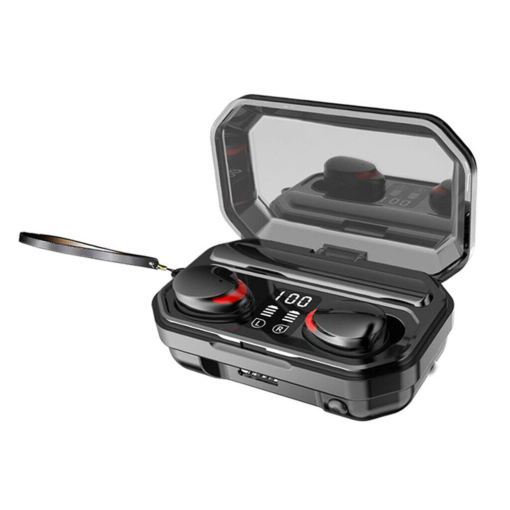 Bluetooth 5.0 Sports Earbuds TWS Wireless Headset Noise Cancelling w/ Flashlight