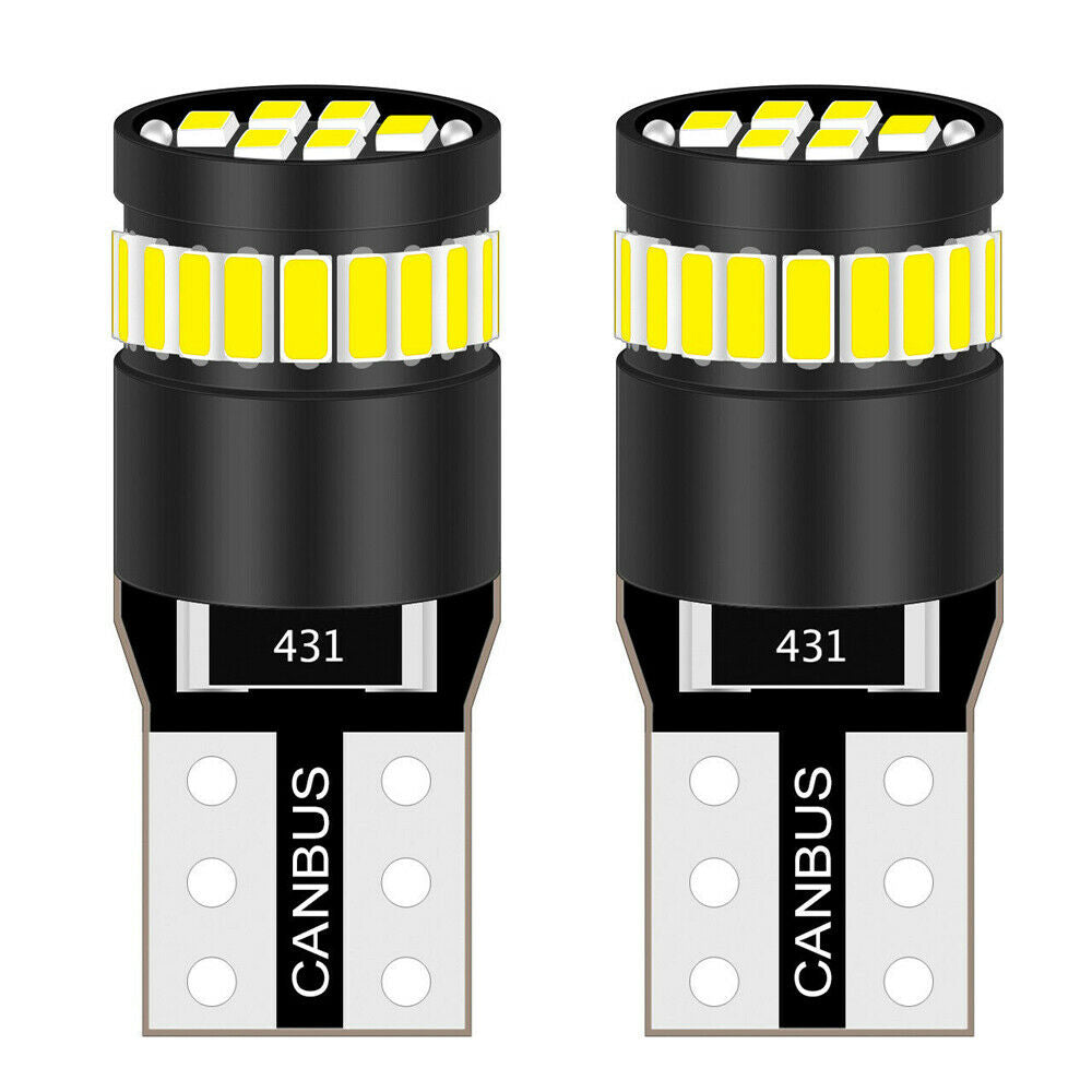 T10 CAR BULBS LED ERROR FREE CANBUS XENON WHITE W5W 501 SIDE LIGHTS BULBS 2PCS