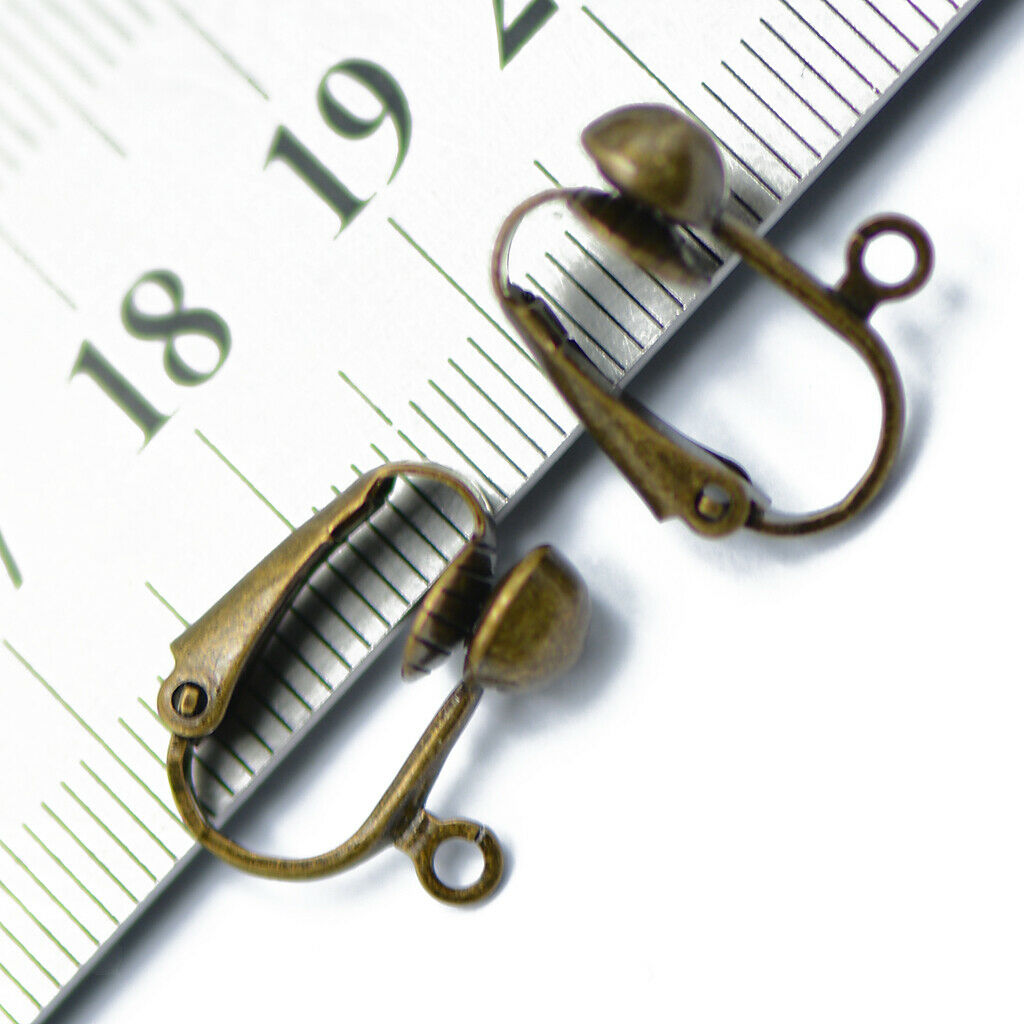 12x Bronze Convertable Half Ball Clip on Earring Findings for Jewelry Making